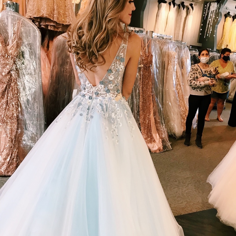 light blue Jovani Ballgown - Picture 2 of 5